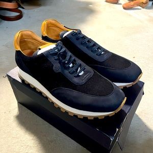 Brooks Brothers Navy Suede Nubuck Leather Sneakers